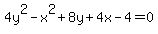 4y%5E2+-+x%5E2+%2B+8y+%2B+4x+-+4+=+0