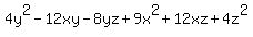 4y%5E2-12xy-8yz%2B9x%5E2%2B12xz%2B4z%5E2
