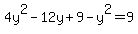 4y%5E2-12y%2B9-y%5E2=9