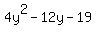 4y%5E2-12y-19