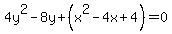 4y%5E2-8y%2B%28x%5E2-4x%2B4%29=0