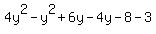 4y%5E2-y%5E2%2B6y-4y-8-3