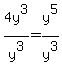 4y%5E3%2Fy%5E3=y%5E5%2Fy%5E3