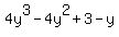4y%5E3-4y%5E2%2B3-y