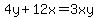 4y+%2B+12x=+3xy