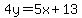 4y+=+5x%2B13