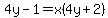 4y-1=x%284y%2B2%29