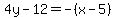 4y-12=-%28x-5%29