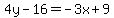4y-16=-3x%2B9