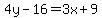 4y-16=3x%2B9