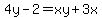4y-2=xy%2B3x