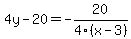 4y-20=-20%2F4%28x-3%29
