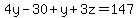4y-30%2By%2B3z=147