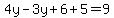 4y-3y%2B6%2B5=9