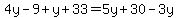 4y-9%2By%2B33=5y%2B30-3y