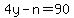 4y-n=90