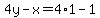 4y-x=4%2A1-1