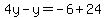 4y-y=-6%2B24