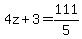 4z%2B3=111%2F5