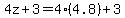 4z%2B3+=+4%284.8%29%2B3