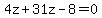 4z%2B31z-8=0