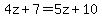 4z%2B7=5z%2B10
