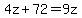 4z%2B72=9z