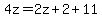 4z=2z%2B2%2B11