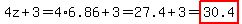 4z+%2B+3=4%2A6.86%2B3=27.4%2B3=highlight%2830.4%29