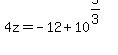 4z+=+-+12+%2B+10%5E%285%2F3%29