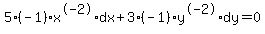 5%28-1%29x%5E-2%2Adx+%2B+3%28-1%29y%5E-2%2Ady+=+0