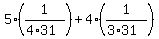 5%281%2F%284%2A31%29%29%2B4%281%2F%283%2A31%29%29