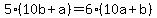 5%2810b%2Ba%29=6%2810a%2Bb%29