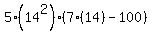 5%2814%5E2%29%287%2814%29-100%29