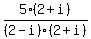 5%282%2Bi%29%2F%282-i%29%282%2Bi%29