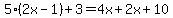 5%282x-1%29%2B3=4x%2B2x%2B10