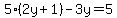 5%282y%2B1%29-3y=5