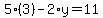5%283%29-2%2Ay=11