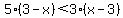 5%283-x%29%3C3%28x-3%29