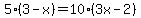 5%283-x%29=+10%283x-2%29