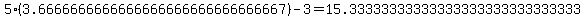 5%283.6666666666666666666666666666667%29+-+3+=+15.33333333333333333333333333333