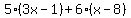 5%283x-1%29%2B6%28x-8%29%29+=+-3%28x%2B8%29%2B45
