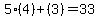 5%284%29%2B%283%29=33