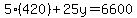 5%28420%29%2B25y=6600