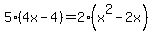 5%284x-4%29=2%28x%5E2-2x%29