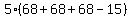 5%2868%2B68%2B68-15%29