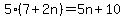 5%287%2B2n%29=5n%2B10