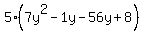 5%287y%5E2-1y-56y%2B8%29