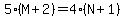5%28M%2B2%29=4%28N%2B1%29