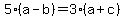 5%28a+-+b%29+=+3%28a+%2B+c%29